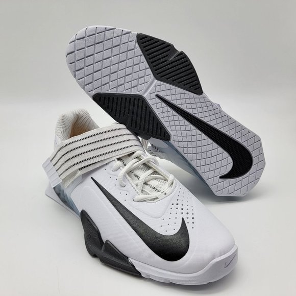 NEW Nike Savaleos White Black Weightlifting Shoes Gym Sneakers Sample